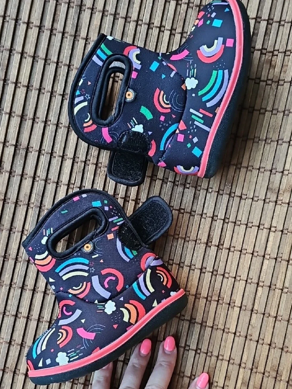 Baby Bogs R-Fun Raindbow Kids Black Rainbow Rain & Snow Bloom Boots AJ